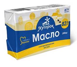 Масло 82,5% солодковершкове екстра, ТМ Хуторок, 180г